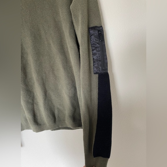 Mott & Grand Crew Knit Long Sleeve Sweater Men's S Green - Picture 3 of 4